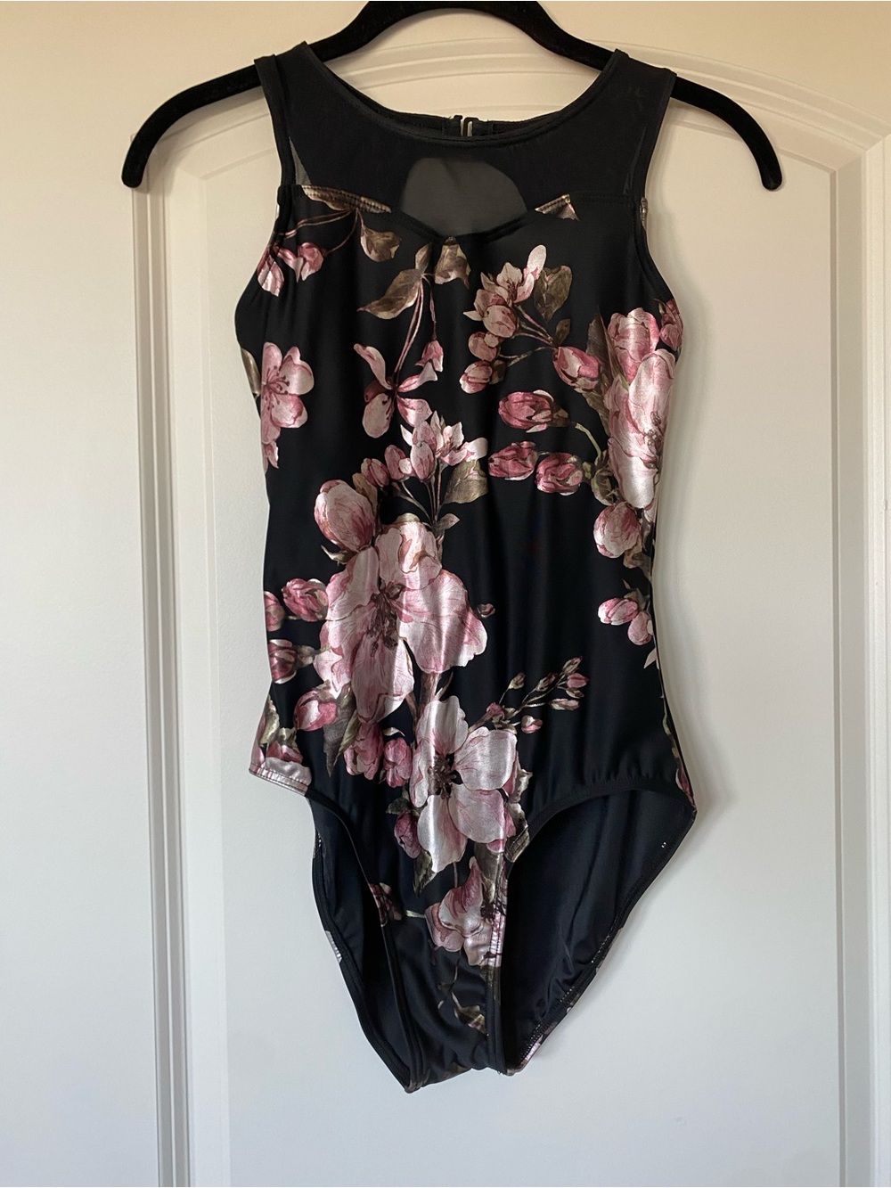 Balera Black Floral Leotard Adult Small